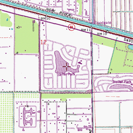 Topographic Map of Rexmere Village Mobile Home Park, FL