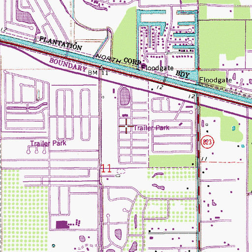 Topographic Map of Western Hills Estates Mobile Home Park, FL
