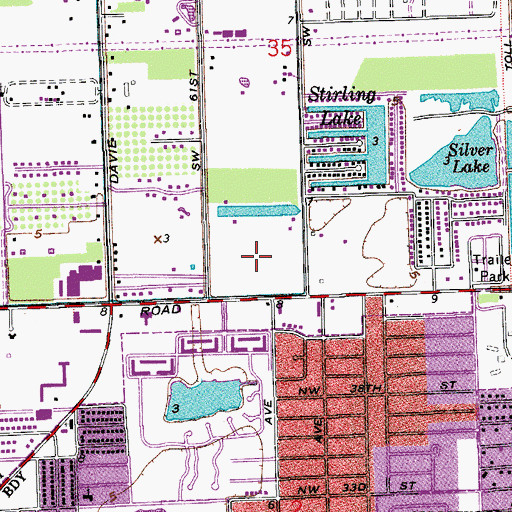 Topographic Map of Carr Hills Shopping Center, FL