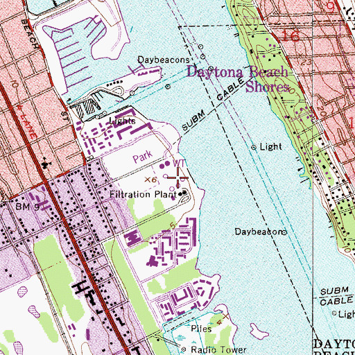 Topographic Map of Daytona Beach Bethune Point Wastwater Treatment Plant, FL