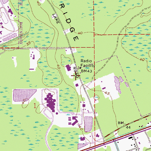 Topographic Map of Volusia County Public Library Support Center, FL