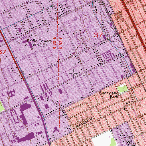 Topographic Map of Cozy Circle Trailer Park, FL