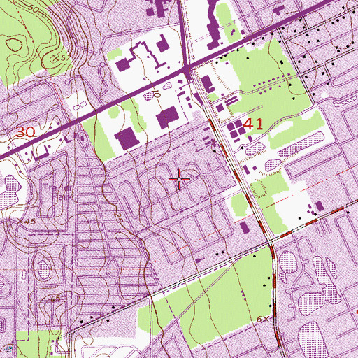 Topographic Map of Carriage Cove Mobile Home Park, FL