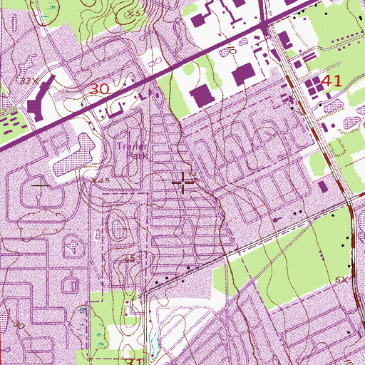 Topographic Map of Colonial Colony South Mobile Home Park, FL