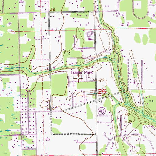 Topographic Map of Double D Mobile Ranch, FL