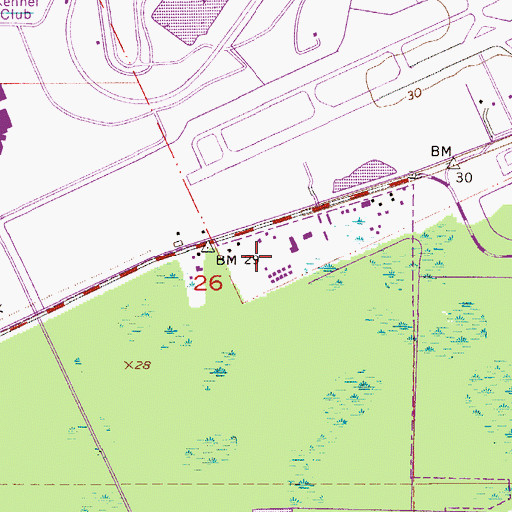Topographic Map of Mansfield Mobile Home Park, FL