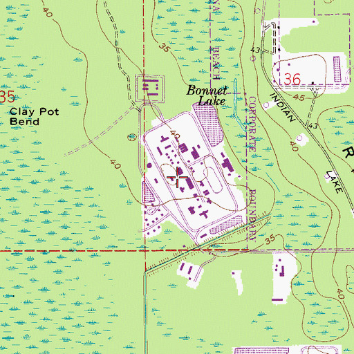 Topographic Map of Tomoka Correctional Institution, FL
