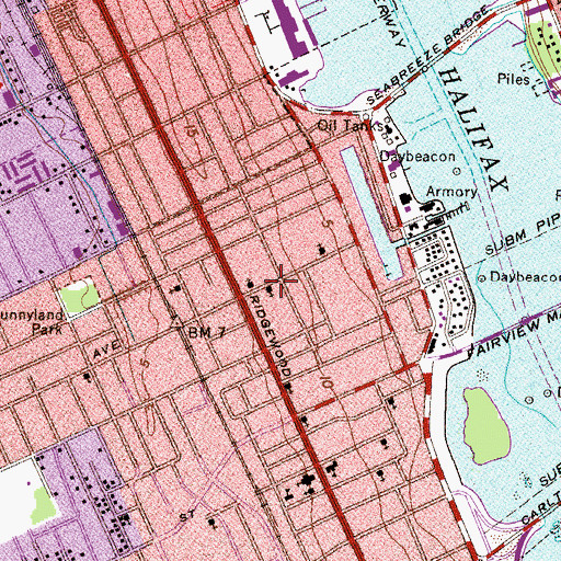 Topographic Map of Berean Baptist Church, FL