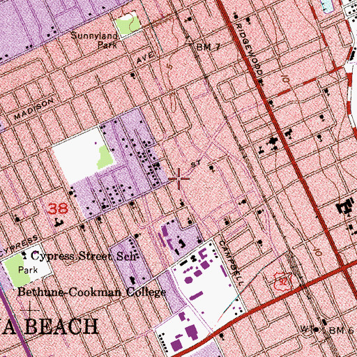 Topographic Map of Daytona Deliverence Church of God, FL