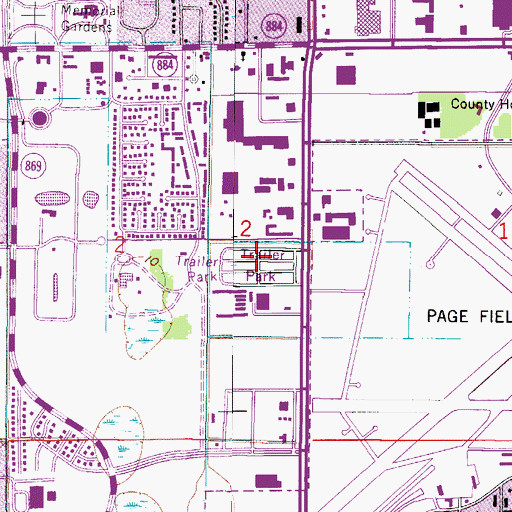 Topographic Map of Page Mobile Home Village, FL