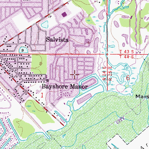Topographic Map of Old Bridge Village Mobile Home Park, FL