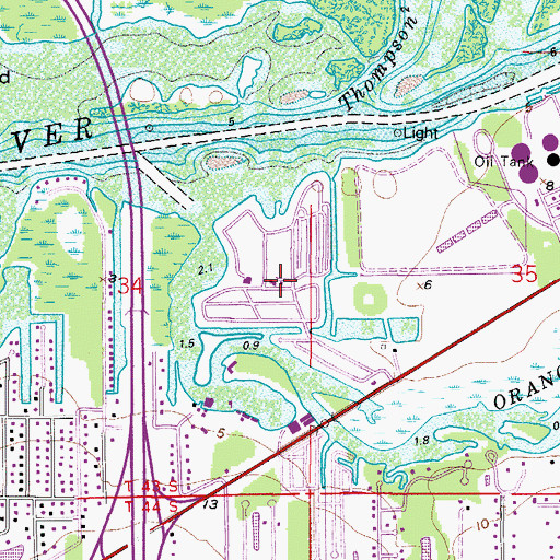 Topographic Map of Orange Harbor Mobile Home Park, FL