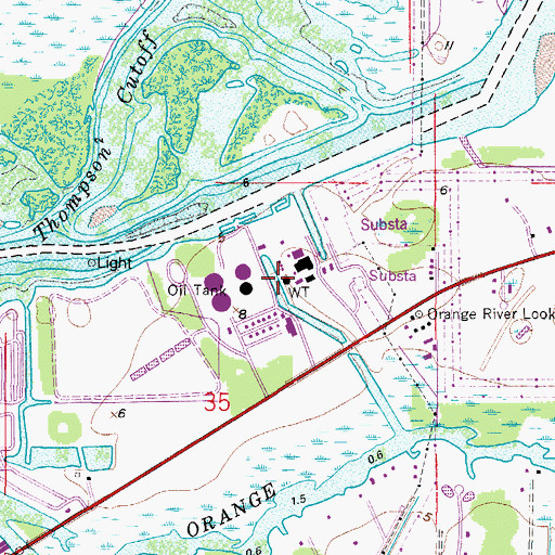 Topographic Map of Fort Myers Power Plant, FL