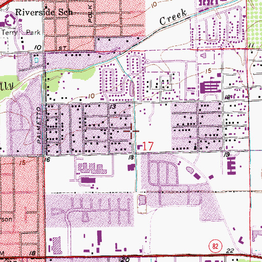 Topographic Map of Antioch Missionary Baptist Church, FL