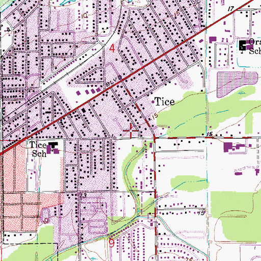 Topographic Map of Bible Way Church of God of the Mountain Assembly, FL