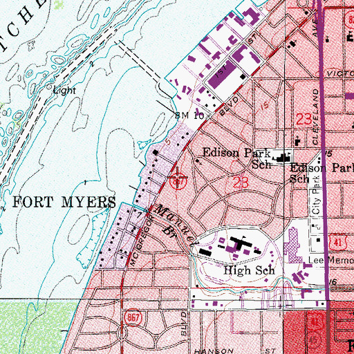 Topographic Map of Covenant Presbyterian Church, FL