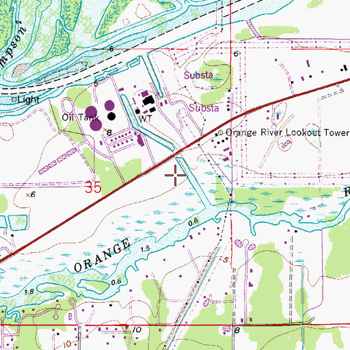 Topographic Map of Crossroads Baptist Church, FL