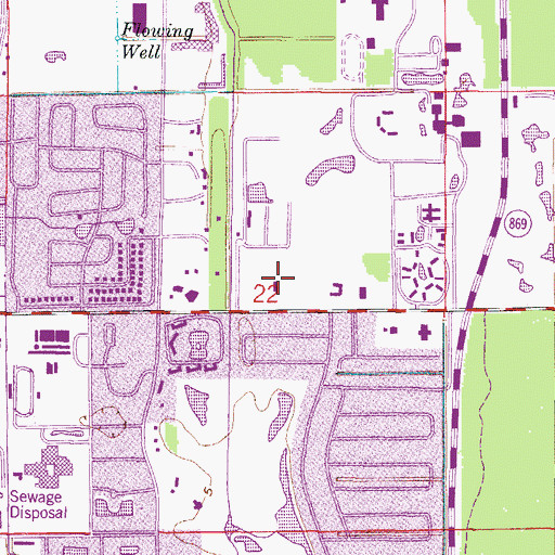 Topographic Map of Cypress Lake Baptist Church, FL