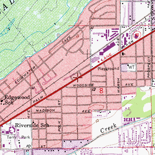 Topographic Map of East Fort Myers Church of Christ, FL