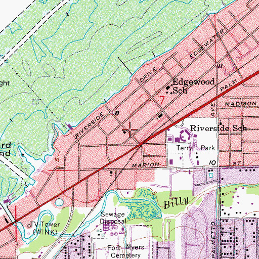 Topographic Map of Edgewood United Methodist Church, FL