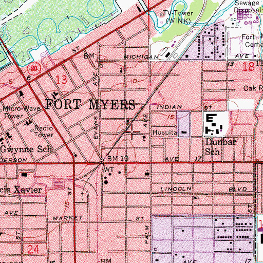 Topographic Map of House of God Church Keith Dominion, FL