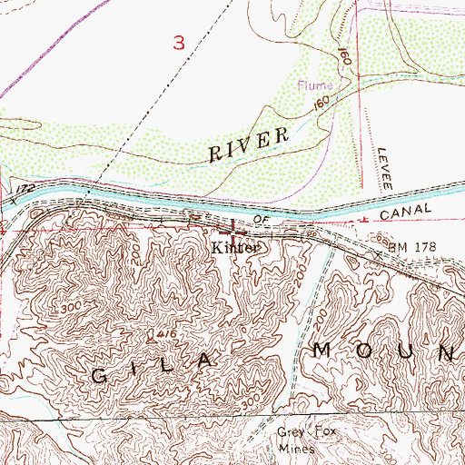 Topographic Map of Kinter, AZ