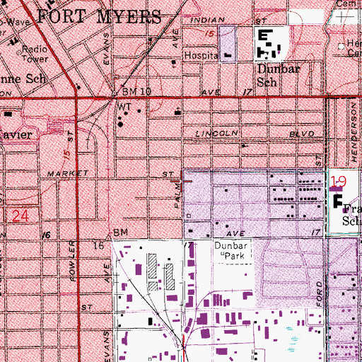 Topographic Map of Jerusalem Missionary Baptist Church, FL