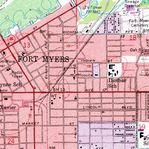 Topographic Map of Mount Olive African Methodist Episcopal Church, FL