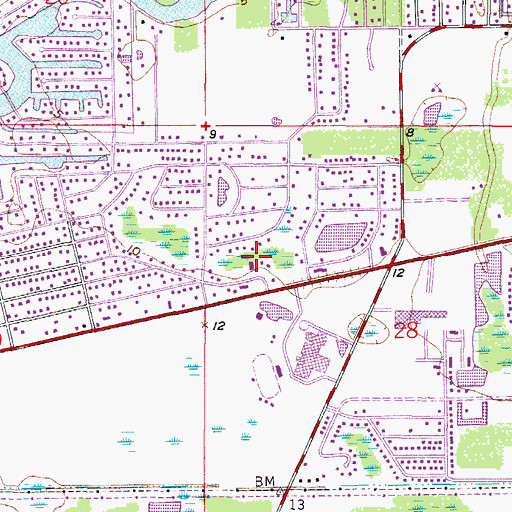 Topographic Map of Olga and Fort Myers Shores United Methodist Church, FL