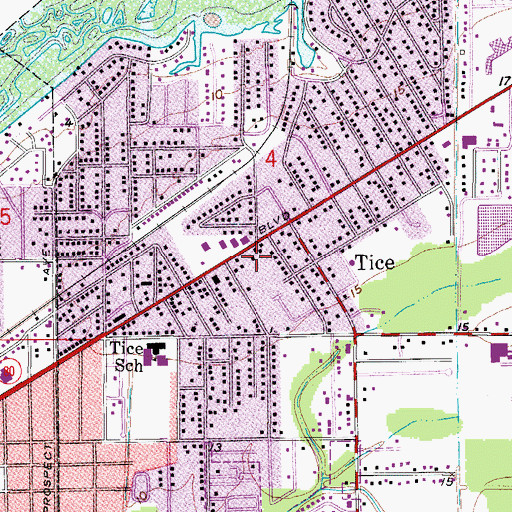 Topographic Map of Palm Beach Boulevard Church of the Nazarene, FL