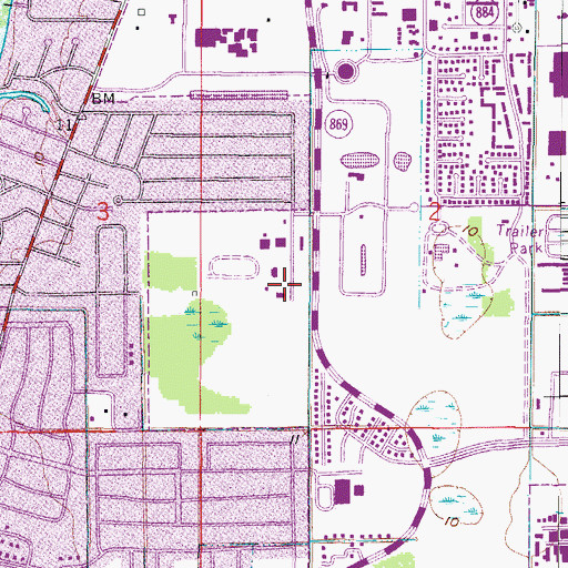 Topographic Map of Saint Cecilias Catholic Church, FL