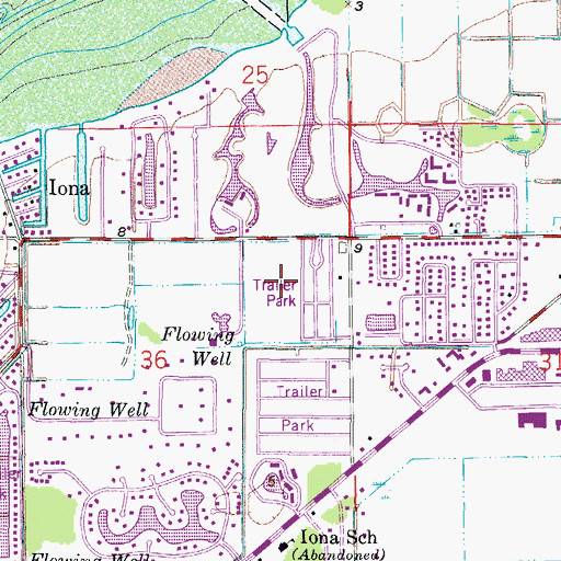 Topographic Map of Saint Columbkille Catholic Church, FL
