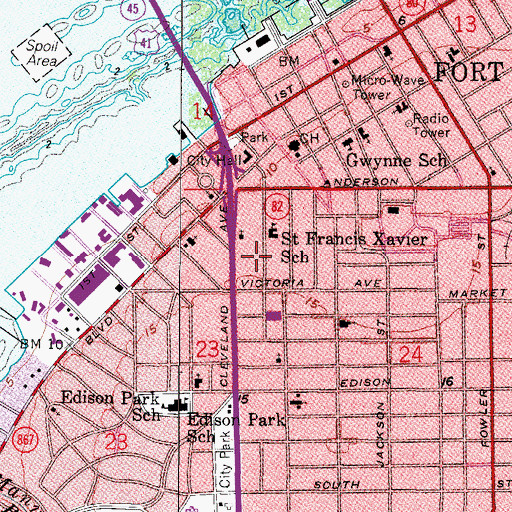 Topographic Map of Saint Francis Xavier Catholic Church, FL