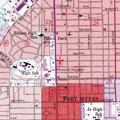 Topographic Map of Saint Lukes Episcopal Church, FL