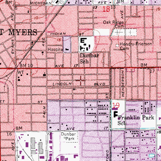 Topographic Map of Trinity United Methodist Church, FL
