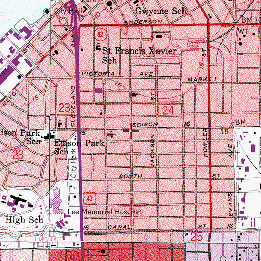 Topographic Map of Zion Hope Missionary Baptist Church, FL