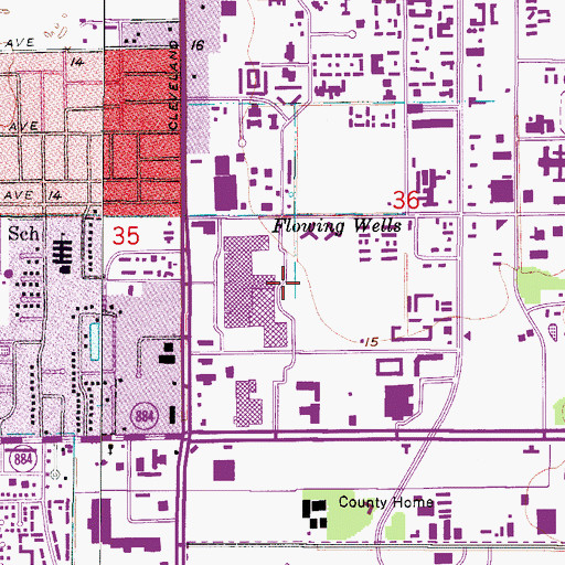 Topographic Map of Edison Mall Shopping Center, FL