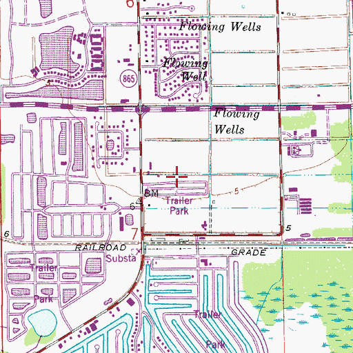 Topographic Map of Aspen Indian Creek Park, FL