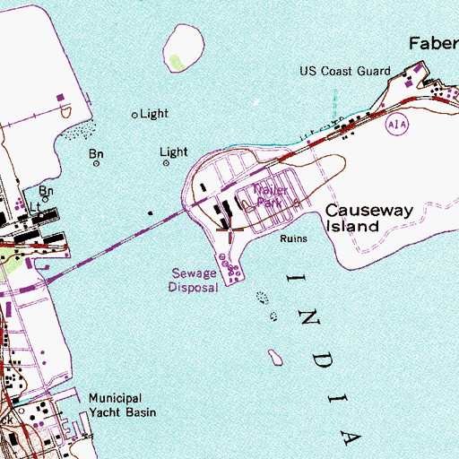 Topographic Map of Fort Pierce Water Reclamation Facility, FL