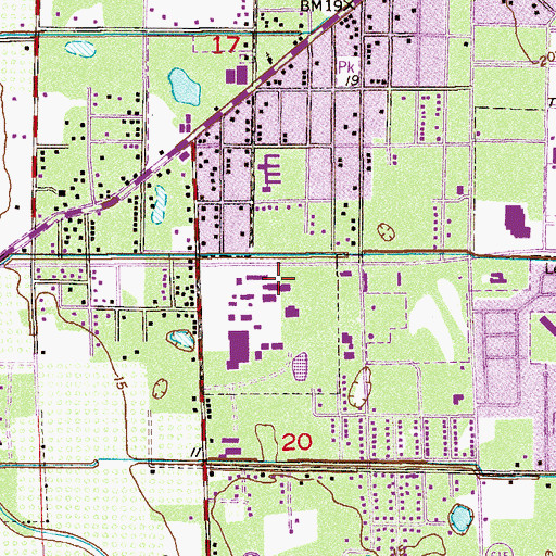 Topographic Map of Saint Lucie County Library System Charles S Miley Library Resource Center, FL