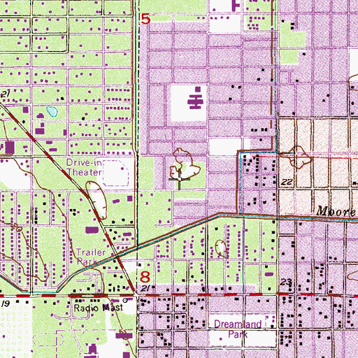 Topographic Map of Saint Lucie County Library System Zora Neale Hurston Branch Library, FL