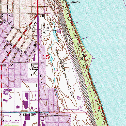 Topographic Map of Flamingo Lakes Country Club, FL