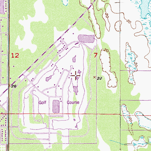 Topographic Map of Fleming Island Golf Club, FL