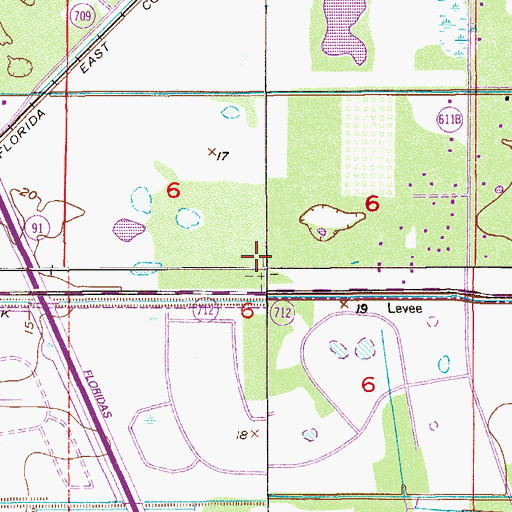 Topographic Map of Fort Pierce Post Office, FL