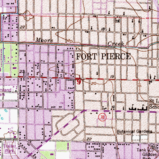 Topographic Map of Orange Avenue Post Office, FL