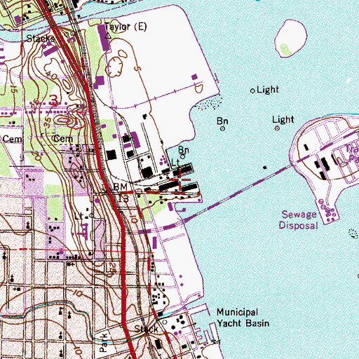 Topographic Map of Marina at Fort Pierce, FL