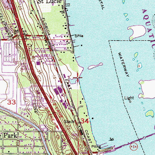 Topographic Map of Riverside Marina, FL