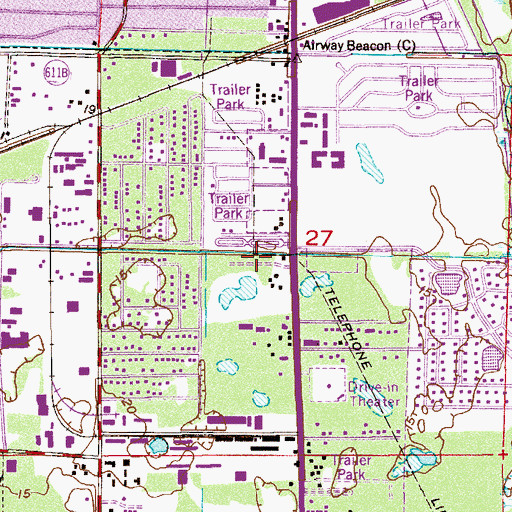 Topographic Map of Bennetts Mobile Home Park, FL