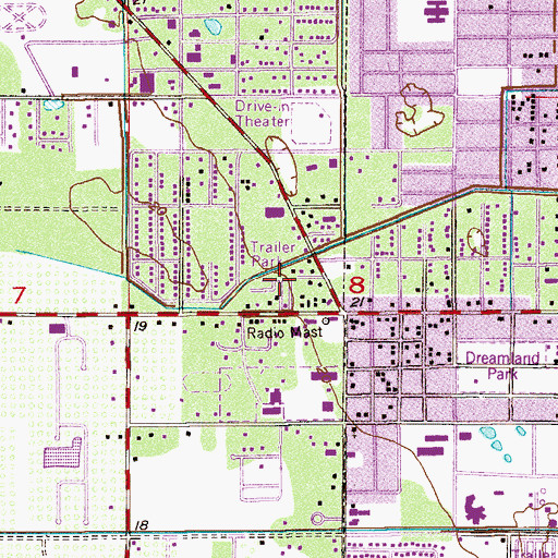 Topographic Map of Seminole Mobile Park, FL