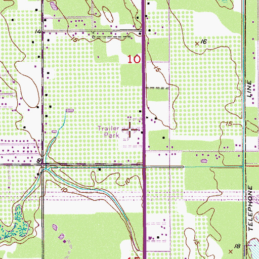 Topographic Map of H and H Mobile Home Park, FL